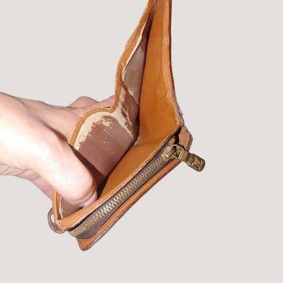 Louis Vuitton Wallet Monogram Compact Brown Leather Snap Closure Zip Coin Pocket - Picture 12 of 13